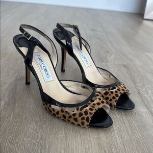 Jimmy Choo Black and Brown Stiletto Heels